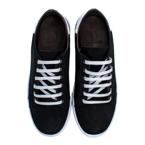 Handcrafted Women’s Black Nubuck Leather Sneakers | Mommy & Me - Picture 13 of 15